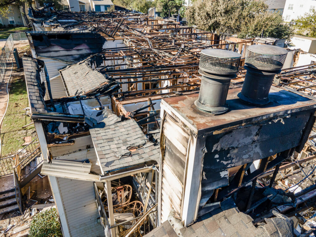 Fire damage to multi-family complex