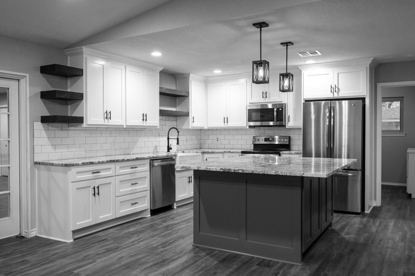 Residential kitchen remodeled following fire